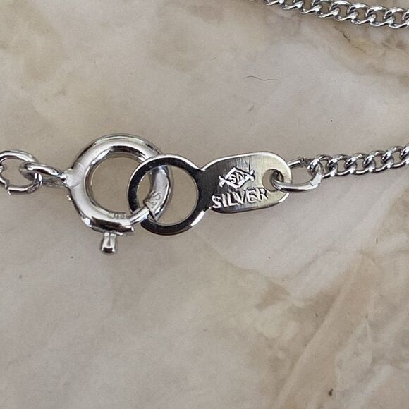 Tasaki Japanese Akoya Pearl 6.8mm 925 Sterling Silver Open Heart Necklace - Picture 6 of 12